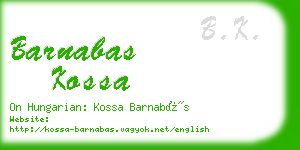 barnabas kossa business card